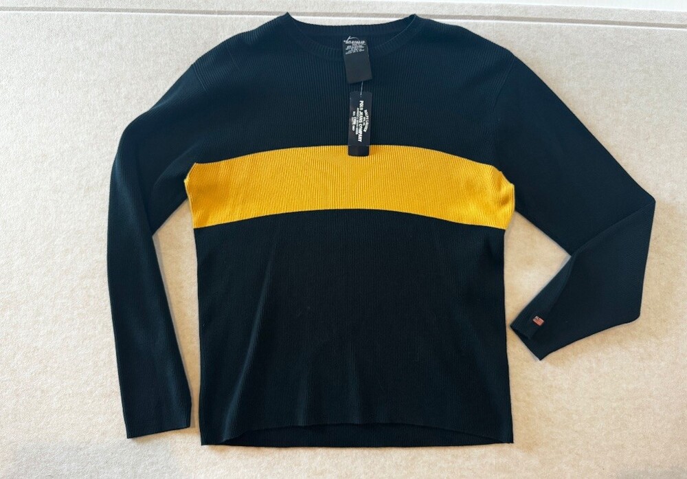 Vintage Y2K Polo Jeans Co Ralph Lauren Sweater Mens XL Black Yellow NWT